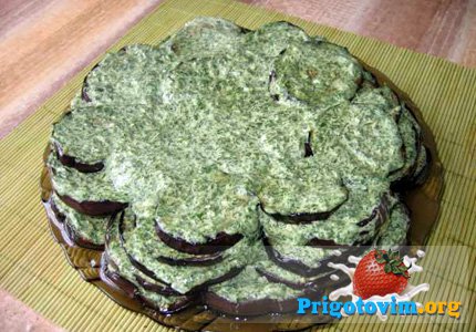 Рецепт: Баклажаны с зеленью